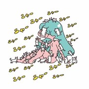 らむね岡が描いた猫のイラスト。