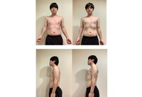 28日間のダイエット＆トレーニングに挑戦した溜口さん。左がビフォー、右がアフター。