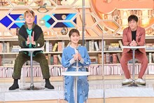 （左から）上地雄輔、渋谷凪咲、陣内智則。(c)TBS