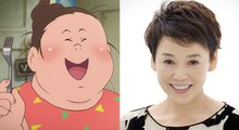 大竹しのぶ（右）が声を担当する肉子ちゃん（左）。