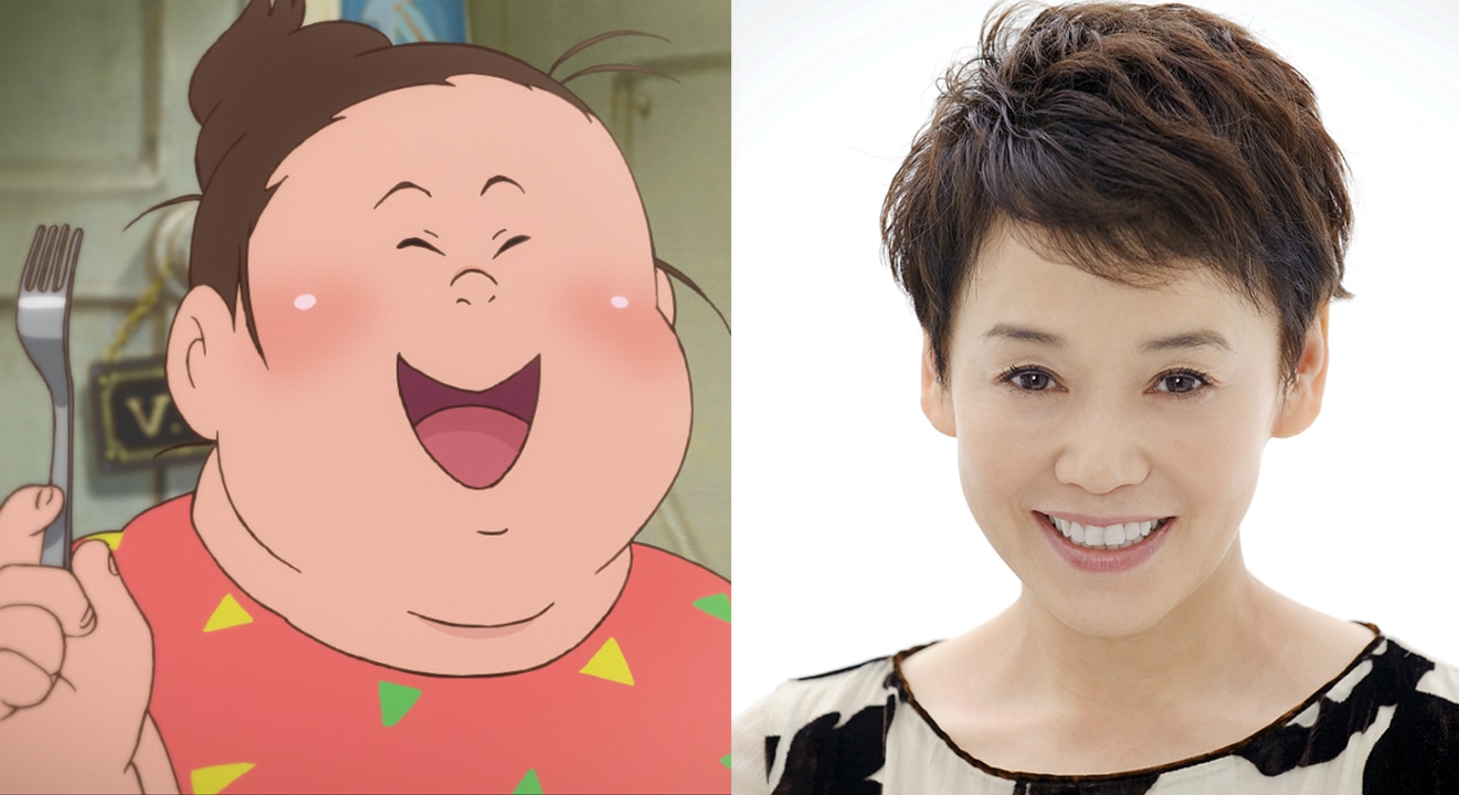 大竹しのぶ（右）が声を担当する肉子ちゃん（左）。