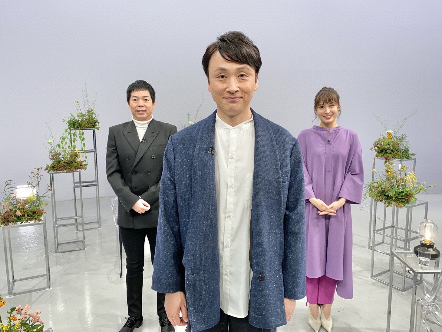 左から今田耕司、アンジャッシュ児嶋、広瀬アリス。(c)日本テレビ