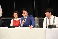 YouTube収録のノリに我慢ならなくなったゆにばーす川瀬名人（中央）。