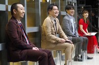 左から千鳥、土田晃之、角谷暁子アナウンサー。