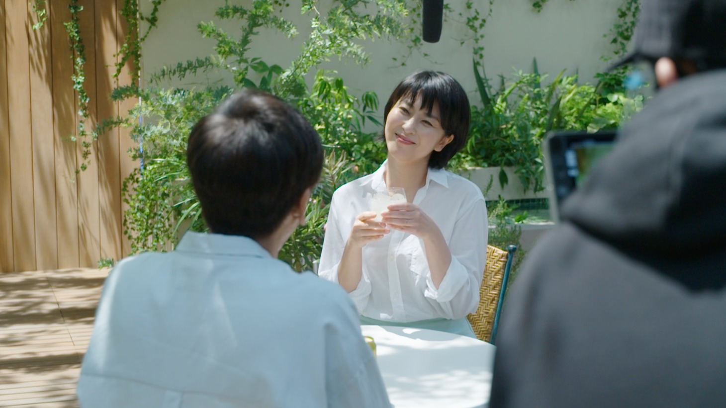CM撮影中の様子。