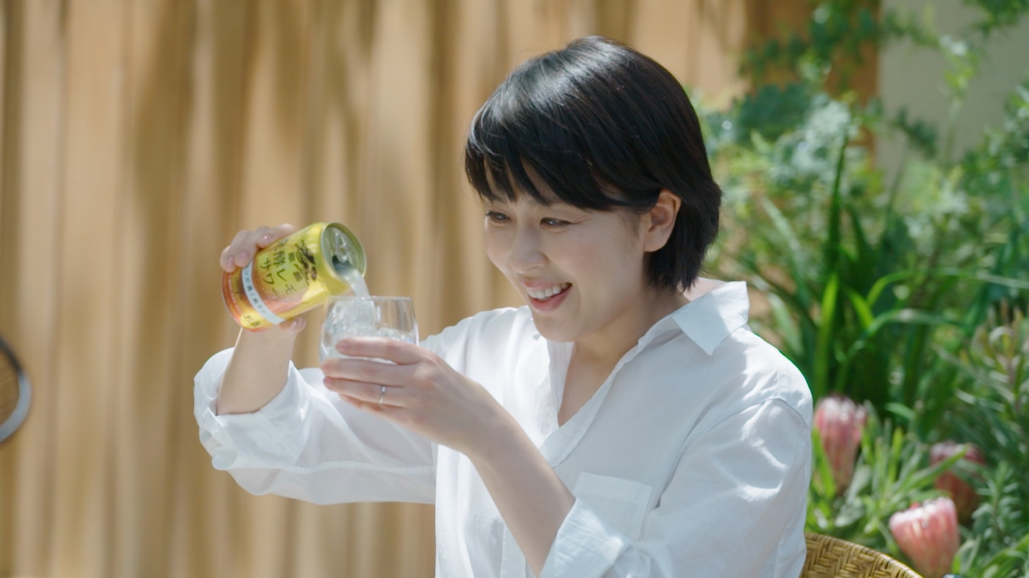 CM撮影中の様子。