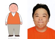 「ちびまる子ちゃんSP」に登場する伊集院光の絵と、伊集院光本人。