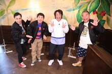 （左から）ナインティナイン岡村、爆笑問題・田中、ネプチューン堀内、出川哲朗。(c)フジテレビ