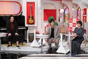 左から清塚信也、K、清水麻椰アナウンサー。