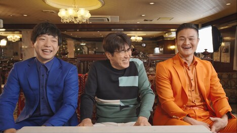 左からティモンディ前田、とんねるず石橋、ティモンディ高岸。