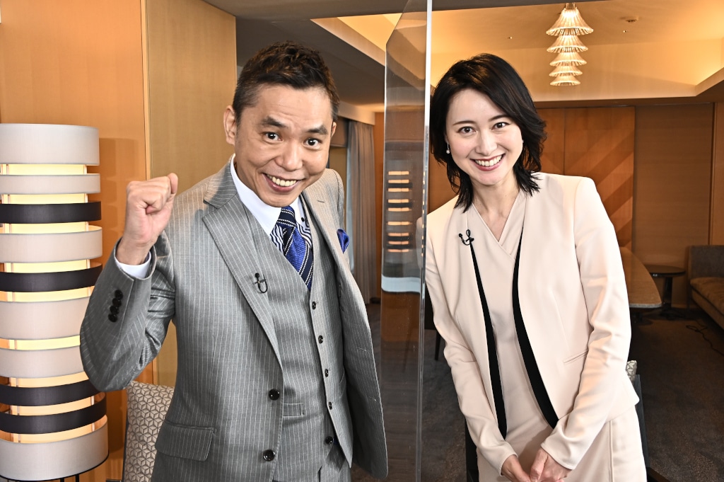 「太田光が問う！選挙SP」MCの爆笑問題・太田と小川彩佳。（c)TBS