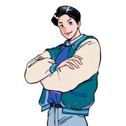 火曜びが描いたかまいたち濱家のイラスト。