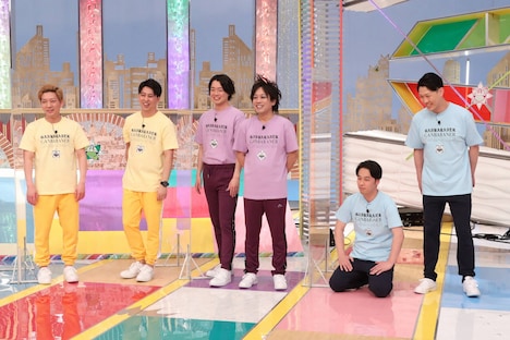 （左から）ニューヨーク、ぺこぱ、ネルソンズ岸、ネルソンズ・青山フォール勝ち。(c)フジテレビ