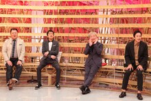 （左から）ブラックマヨネーズ、スピードワゴン小沢、チュートリアル徳井。(c)BSフジ