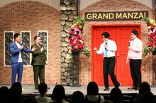 「マッチョ」をお題とした新ネタで対決する（左から）ミルクボーイ、マヂカルラブリー。(c)ABCテレビ