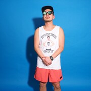 「［PDSxなかやまきんに君］マッスルタンク（白）」着用イメージ