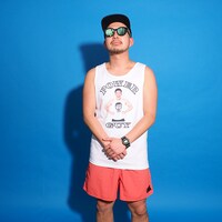 「［PDSxなかやまきんに君］マッスルタンク（白）」着用イメージ