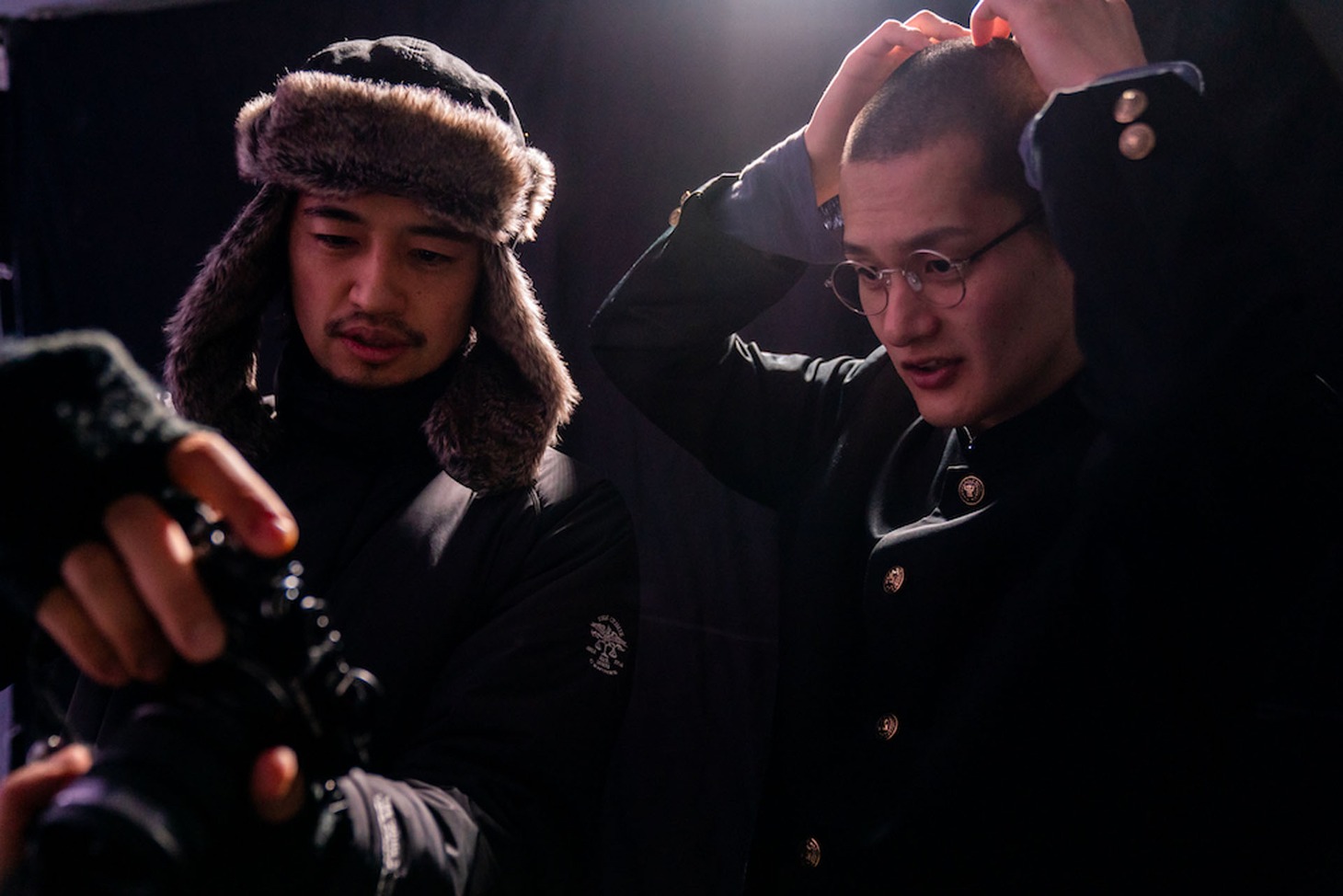 映画「ゾッキ」より、メイキング写真。