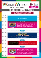 5月1日のタイムテーブル。