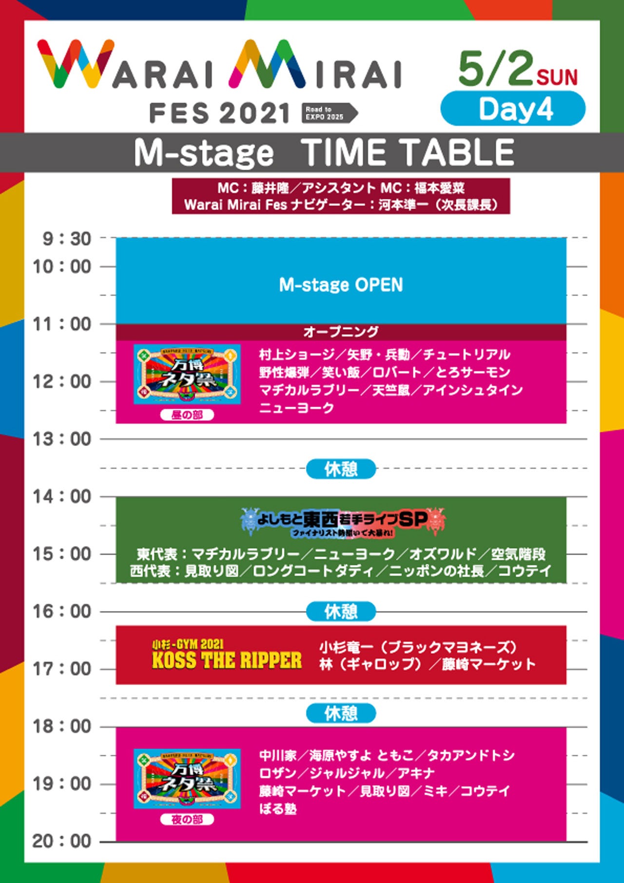 5月2日のタイムテーブル。