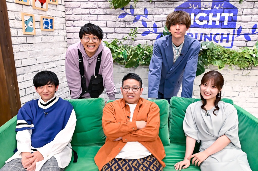 「よるのブランチ」に出演する（前列左から）パンサー向井、ミキ昴生、野村彩也子アナ、（後列左から）ミキ亜生、古川毅。(c)TBS