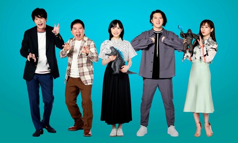 左から田中圭、田中裕二、芦田愛菜、尾上松也、田中みな実。