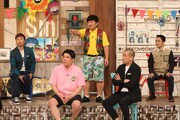 タカアンドトシと（後列左から）次長課長・河本、チャンス大城、中川家・剛。(c)フジテレビ