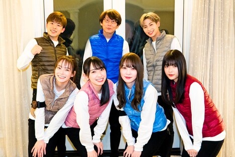 （前列左から）なごみ、金村美玖、加藤史帆、景井ひな、（後列左から）こーくん、三四郎・小宮、川尻蓮。(c)テレビ朝日