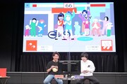 「～GALS FIGHTER～応援」でカワノ（右）と対戦するジャングルポケットおたけ（左）。