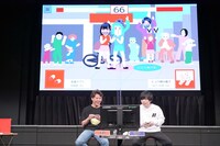 「～GALS FIGHTER～応援」でカワノ（右）と対戦するジャングルポケットおたけ（左）。