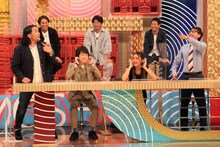 （前列左から）見取り図、みちょぱ、おいでやす小田、（後列左から）狩野英孝、パンサー尾形、さらば青春の光・森田。(c)フジテレビ