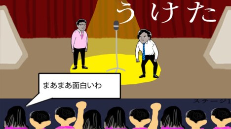新タイトル「漫才王」の開発中の画面。