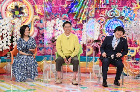 （左から）小島瑠璃子、おぎやはぎ矢作、蛍原徹。(c)テレビ朝日