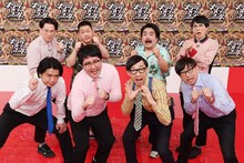 「キングオブコント2021」への出場を表明した（前列左から）マヂカルラブリー、おいでやすこが、（後列左から）ザ・マミィ、空気階段。(c)TBS