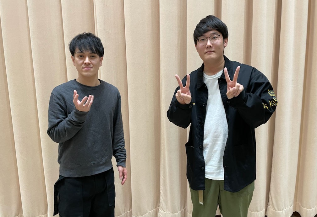 ファイヤーサンダー。左がこてつ、右が崎山。（写真提供：NHK）