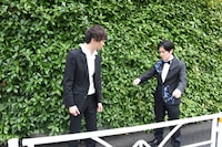 トレカ撮影の様子。