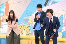 （左から）吉川愛、麒麟・川島、内村光良。(c)TBS