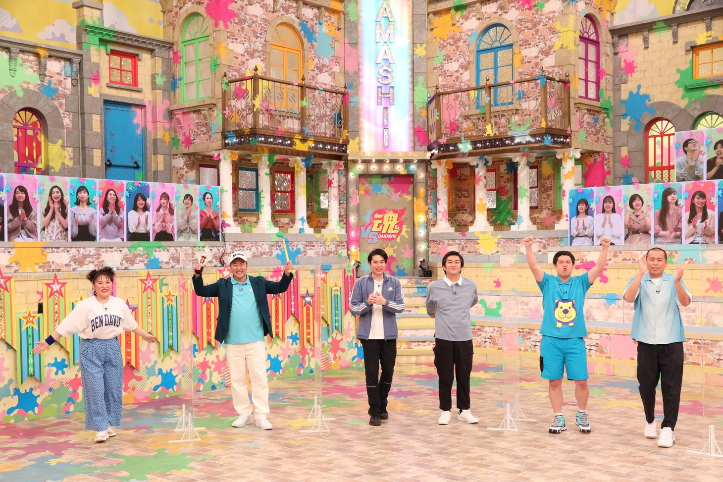 「VS魂」に「チーム北海道」として出演する、（左から）フォーリンラブ・バービー、とにかく明るい安村、平成ノブシコブシ、タカアンドトシ。(c)フジテレビ