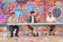 「AVサミット」に出演する（左から）ジェラードン・アタック西本、インパルス板倉、ケンドーコバヤシ。(c)テレビ朝日