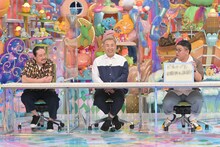 「AVサミット」に出演する（左から）笑い飯・西田、フットボールアワー岩尾、ミキ昴生。(c)テレビ朝日