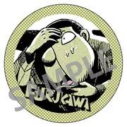 サスペンダーズ古川の缶バッジ。