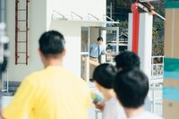 CM撮影中の様子。