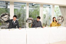 左からよゐこ濱口、加藤浩次、堀田茜。(c)HBC