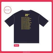 「笑い飯の漫才天国～結成20+1周年記念ツアー」のTシャツ（ネイビー）。