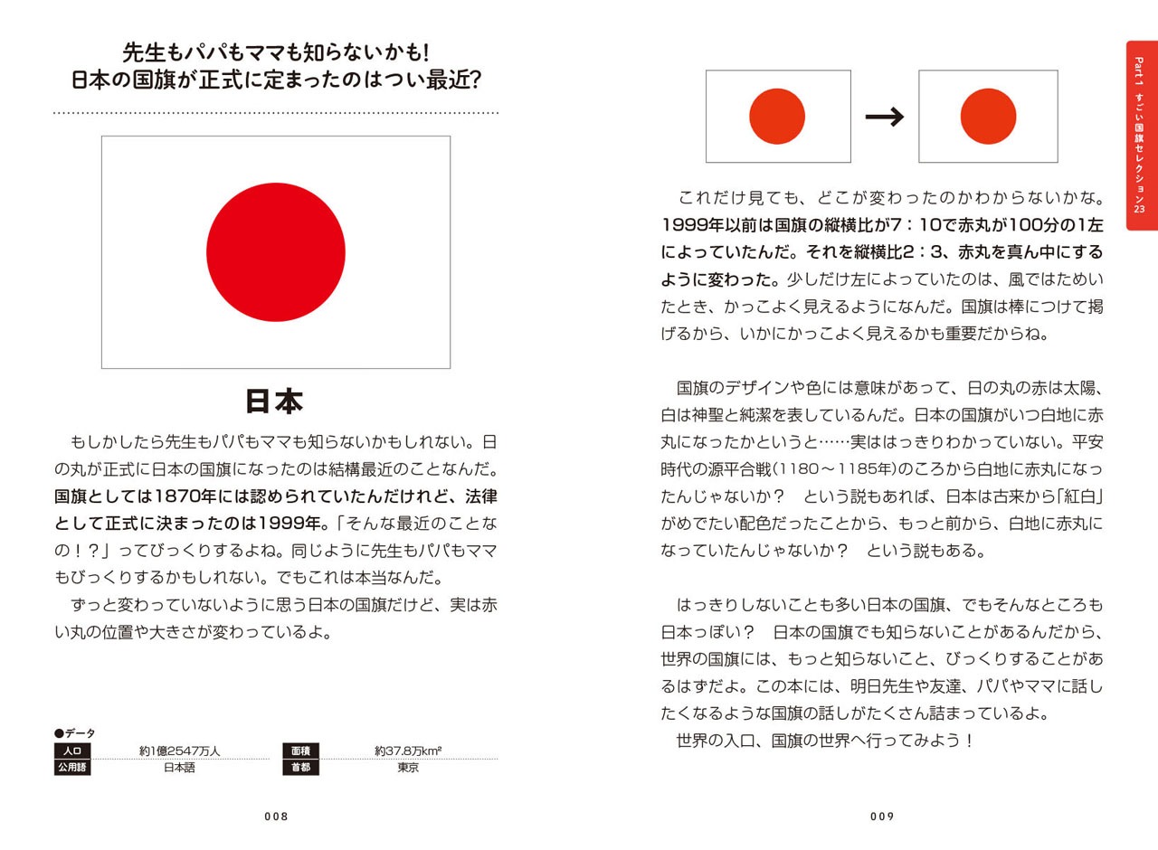 「いつの間にか覚えてる！世界の国が好きになる国旗図鑑より。