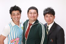 トリオで長く活動したオテンキ。左から、GO、のり、芸人引退を発表した江波戸。