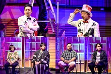 （上段左から）くりぃむしちゅー有田、バイきんぐ小峠、（下段左から）松原タニシ、ありがとうぁみ、スマイルシーサー・ヤースー、シークエンスはやとも。(c)TBS