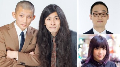 ブリキカラス（左）、みなみかわ（右上）、月森ねね（右下）。