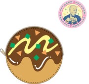 「吉たこコラボ たこ焼きグッズ」たこ焼きポーチとミラー。