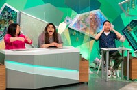 海原やすよ ともこと笑い飯・西田（右）。(c)ABCテレビ